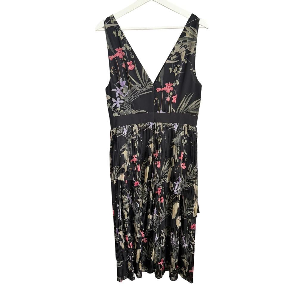 Ted Baker Malinae Highland Tiered Pleated A-Line Midi Dress Black Womens 3 (M) - Picture 7 of 9
